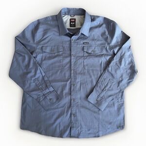 Wrangler ATG Shirt Mens 2XL Blue Outdoor Vented Button Up Outdoor Hiking